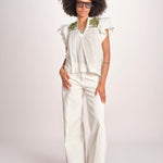 top con intarsio macrame VANIA PAPYRUS.CALLEGREEN scarlett poppies 