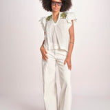 top con intarsio macrame VANIA PAPYRUS.CALLEGREEN scarlett poppies 