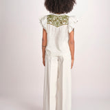 top con intarsio macrame VANIA PAPYRUS.CALLEGREEN scarlett poppies 