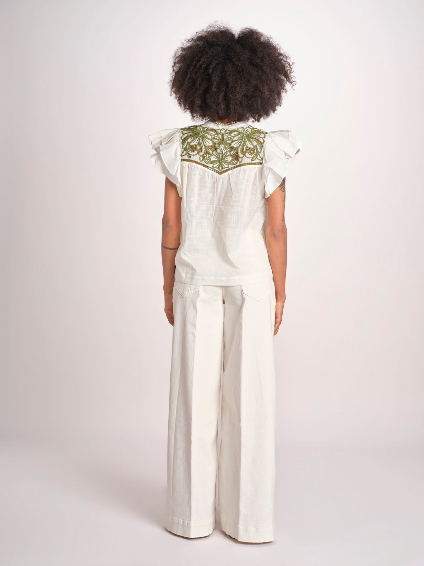 top con intarsio macrame VANIA PAPYRUS.CALLEGREEN scarlett poppies 