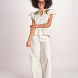 top con intarsio macrame VANIA PAPYRUS.CALLEGREEN scarlett poppies 