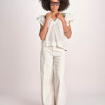 top con intarsio macrame VANIA PAPYRUS.CALLEGREEN scarlett poppies 