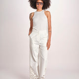 pantalone con intarsio VEMOZA PAPYRUS scarlett poppies 