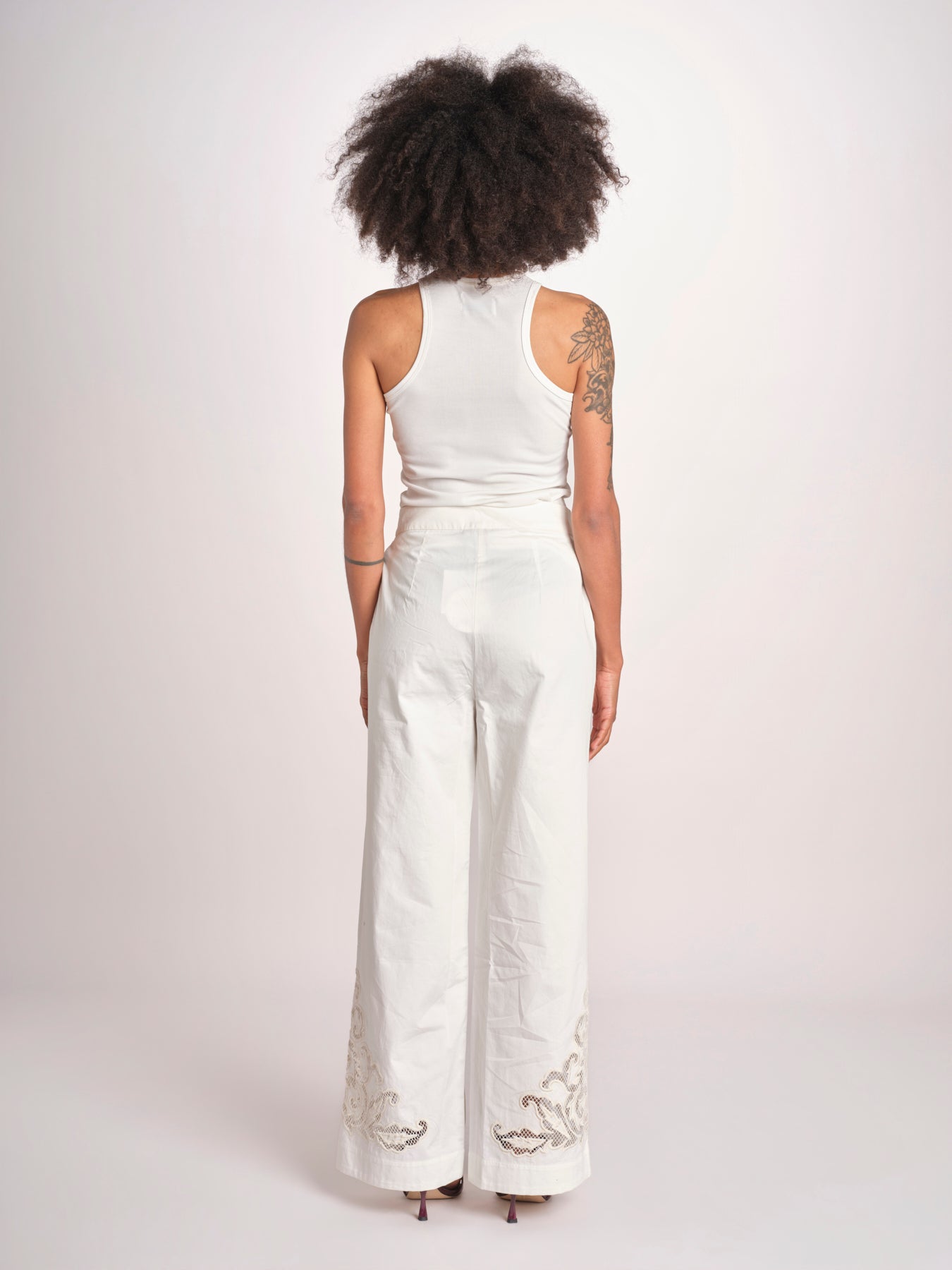 pantalone con intarsio VEMOZA PAPYRUS scarlett poppies 