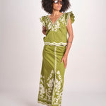 top con stampa a fiori VITTORE CALLA GREEN scarlett poppies 