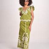 top con stampa a fiori VITTORE CALLA GREEN scarlett poppies 