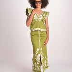 top con stampa a fiori VITTORE CALLA GREEN scarlett poppies 