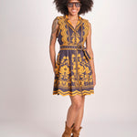 mini abito con stampa VIXEEN MIDNIGHT INK scarlett poppies 