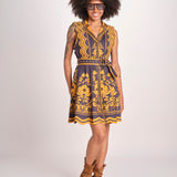 mini abito con stampa VIXEEN MIDNIGHT INK scarlett poppies 