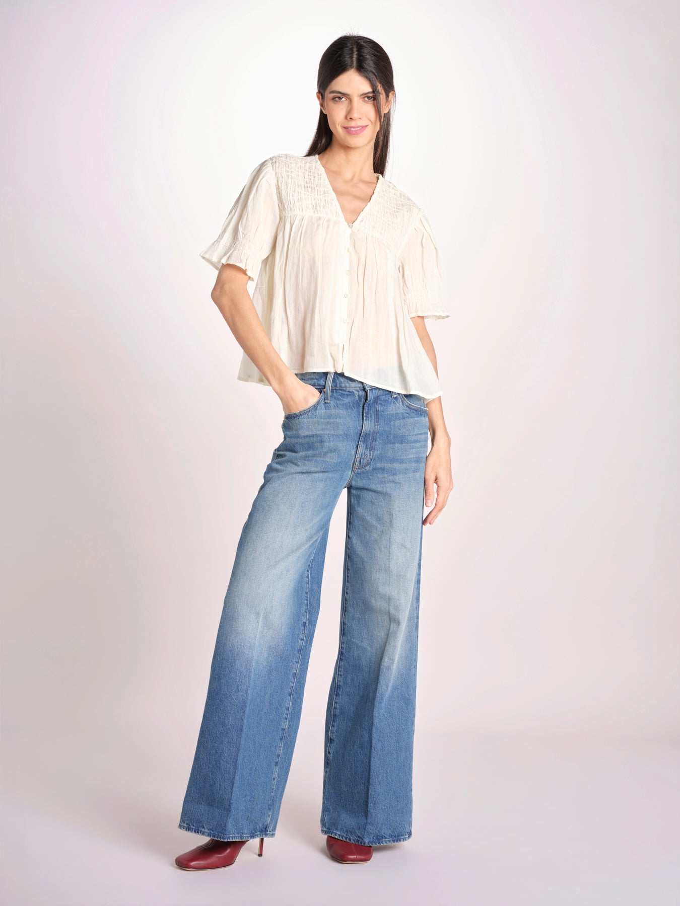 camicia m/c goffrata 038 CREAM sea ny 