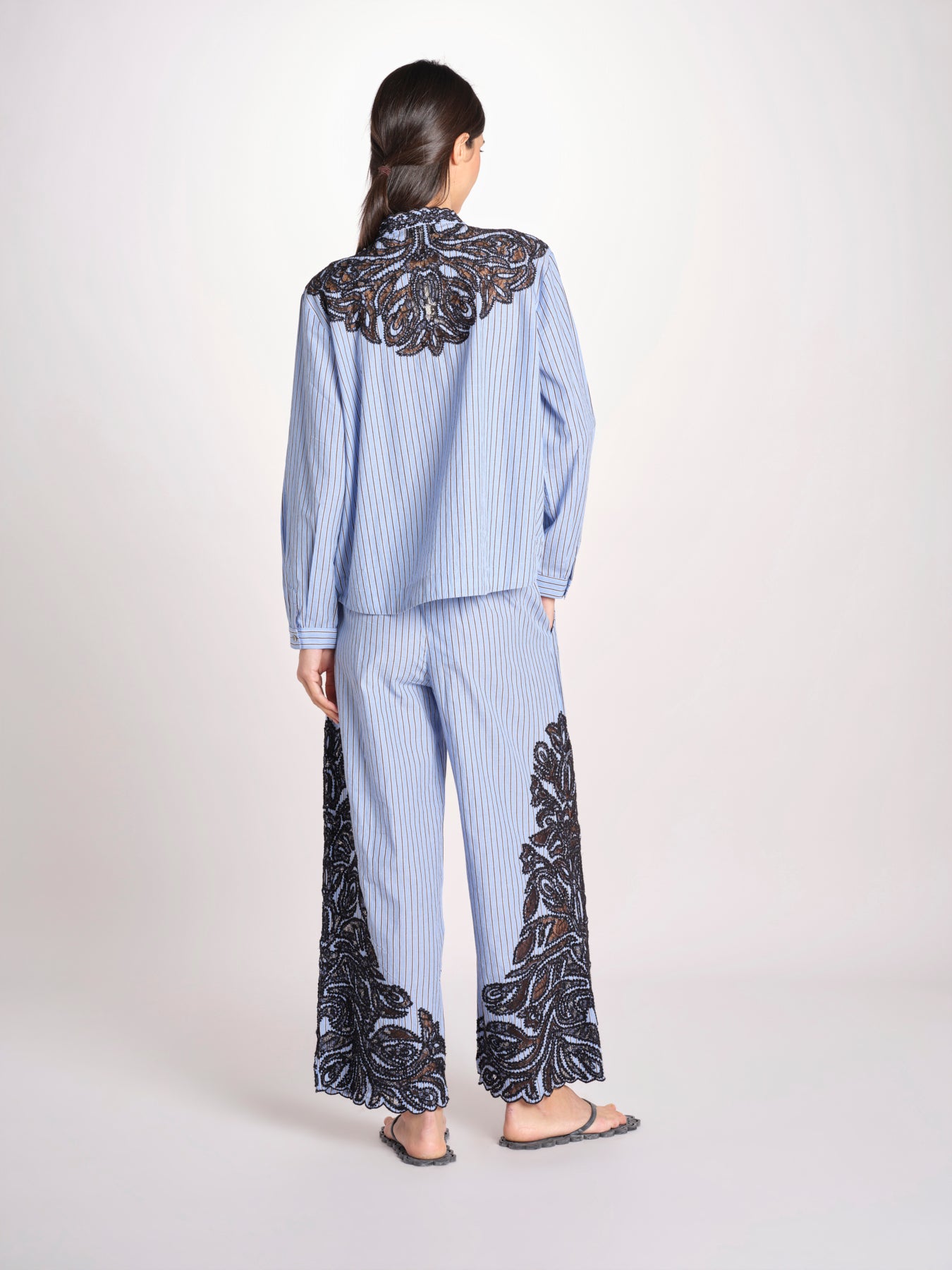 camicia a righe con ricamo 057 MULTI sea ny 