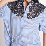 camicia a righe con ricamo 057 MULTI sea ny 