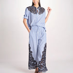 camicia a righe con ricamo 057 MULTI sea ny 
