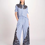 pantalone a righe con ricamo 058 MULTI sea ny 