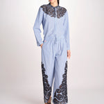 pantalone a righe con ricamo 058 MULTI sea ny 
