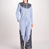 pantalone a righe con ricamo 058 MULTI sea ny 