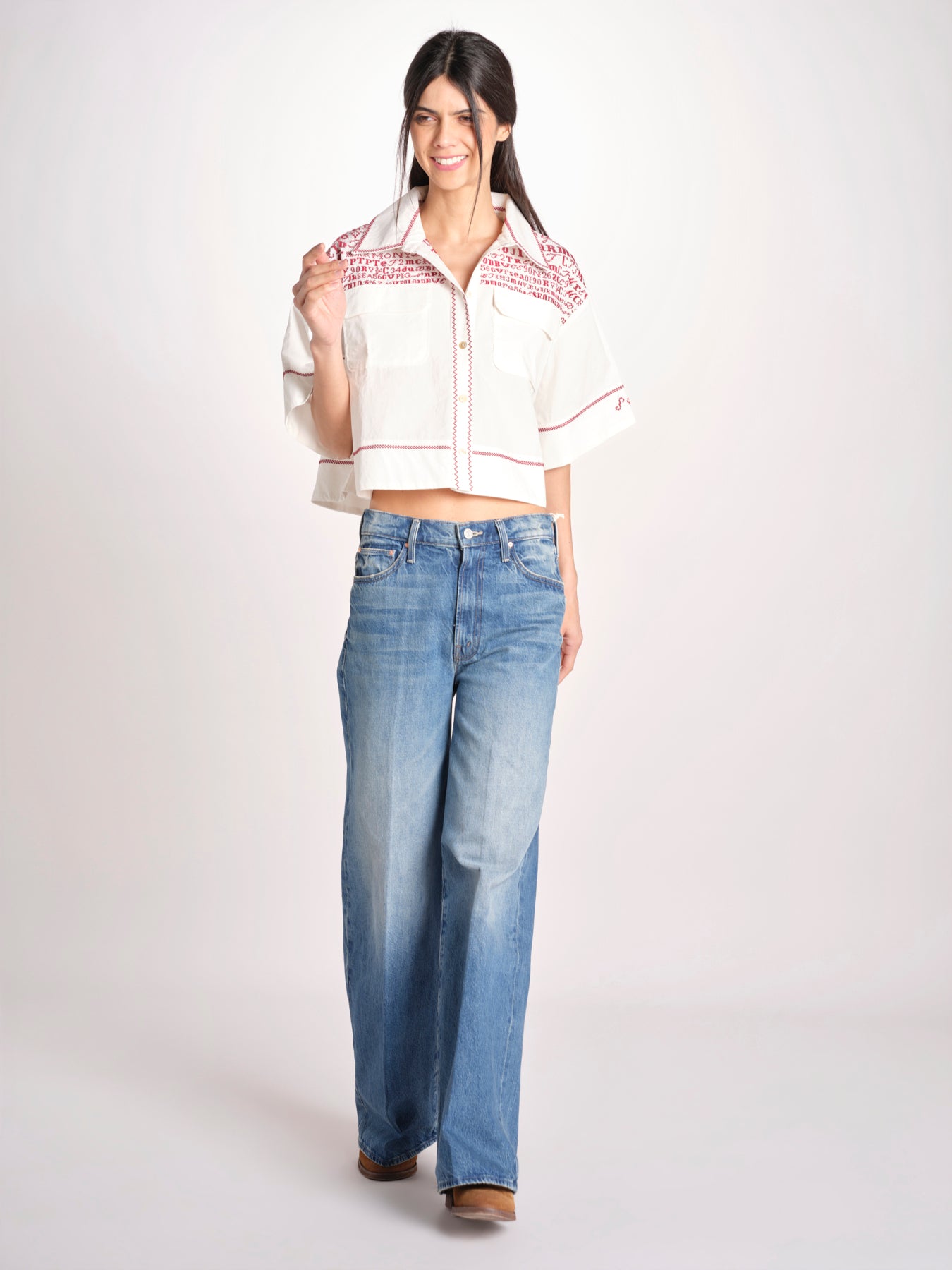 camicia m/c a punto croce 074 WHITE sea ny 