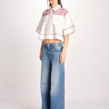 camicia m/c a punto croce 074 WHITE sea ny 