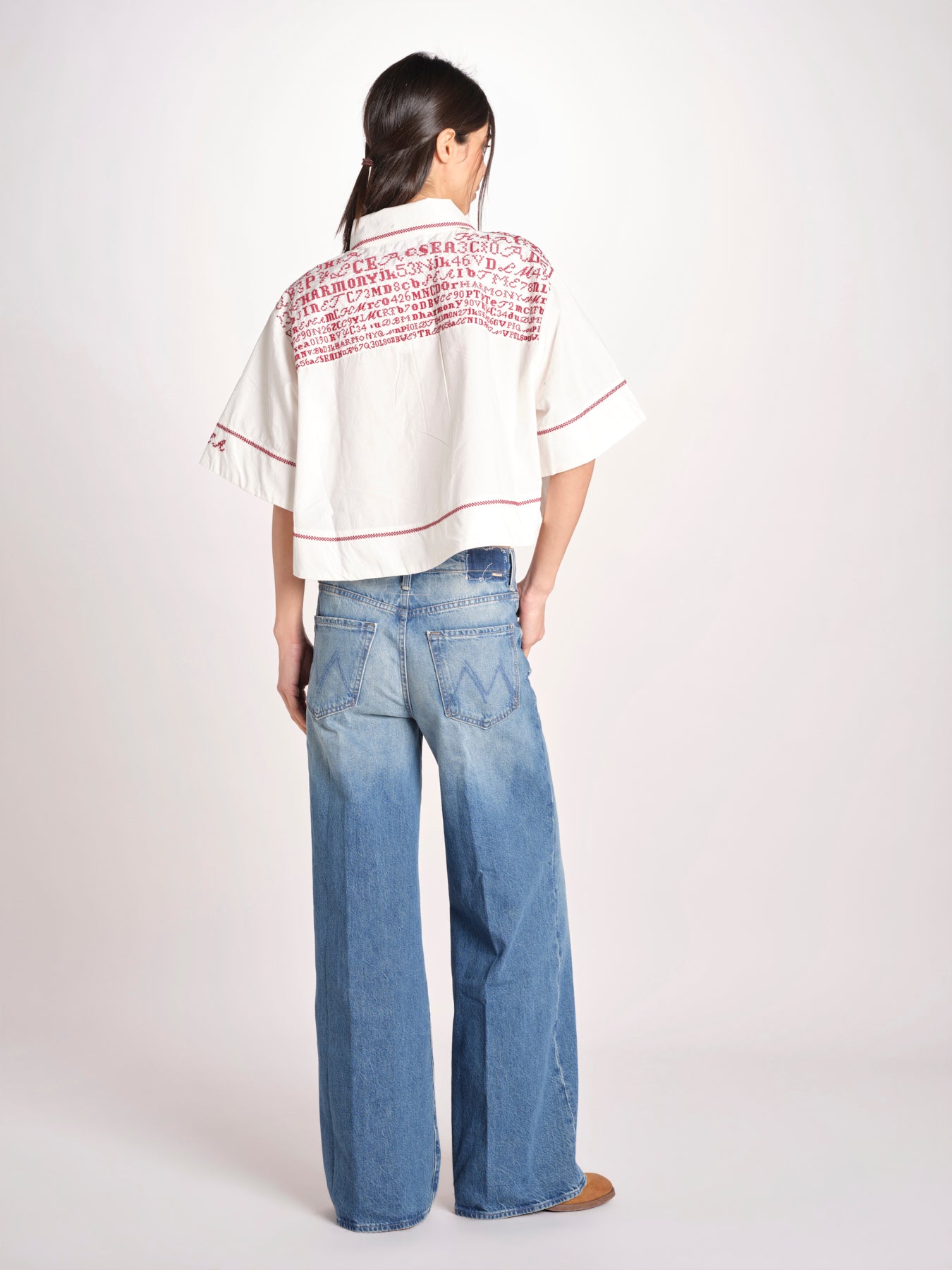 camicia m/c a punto croce 074 WHITE sea ny 