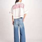 camicia m/c a punto croce 074 WHITE sea ny 