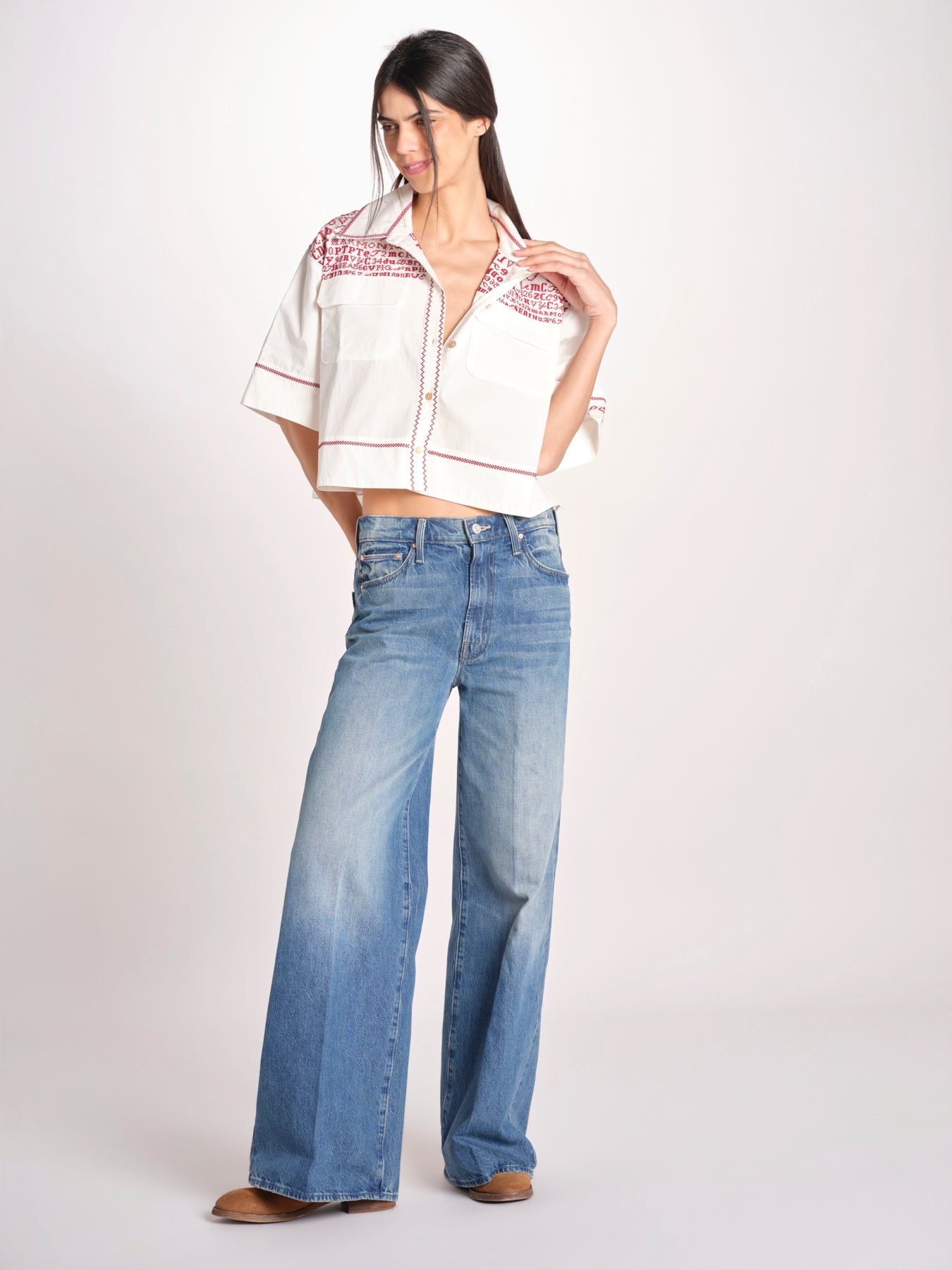 camicia m/c a punto croce 074 WHITE sea ny 