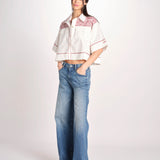 camicia m/c a punto croce 074 WHITE sea ny 