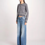 cardigan con ricamo punto croce 076 CHARCOAL sea ny 