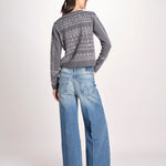 cardigan con ricamo punto croce 076 CHARCOAL sea ny 