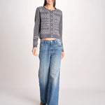 cardigan con ricamo punto croce 076 CHARCOAL sea ny 