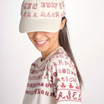 cappello da baseball con ricamo a punto croce 081 CREAM sea ny 