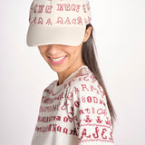 cappello da baseball con ricamo a punto croce 081 CREAM sea ny 