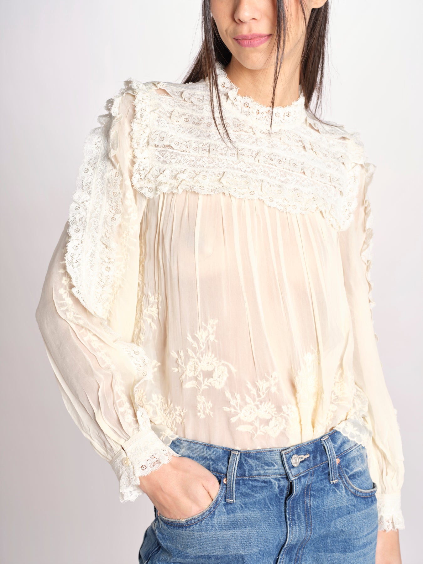camicia in pizzo 084 CREAM sea ny 