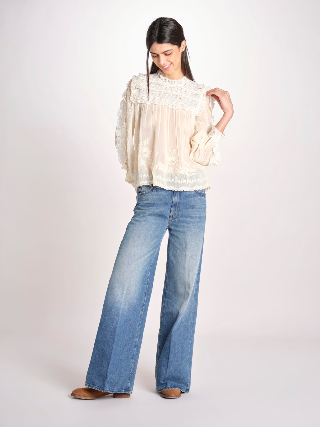 camicia in pizzo 084 CREAM sea ny 