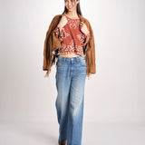 camicia m/l piu ricamo fiorellini 113 BROWN sea ny 