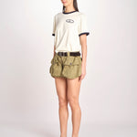 short con tasconi e cuciture ANDREA 001 ARMY sea ny 