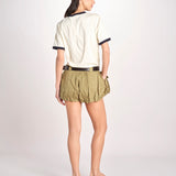 short con tasconi e cuciture ANDREA 001 ARMY sea ny 