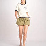 short con tasconi e cuciture ANDREA 001 ARMY sea ny 