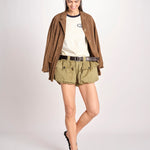 short con tasconi e cuciture ANDREA 001 ARMY sea ny 