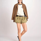 short con tasconi e cuciture ANDREA 001 ARMY sea ny 