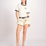 short con tasconi e cuciture ANDREA 001 STONE sea ny 