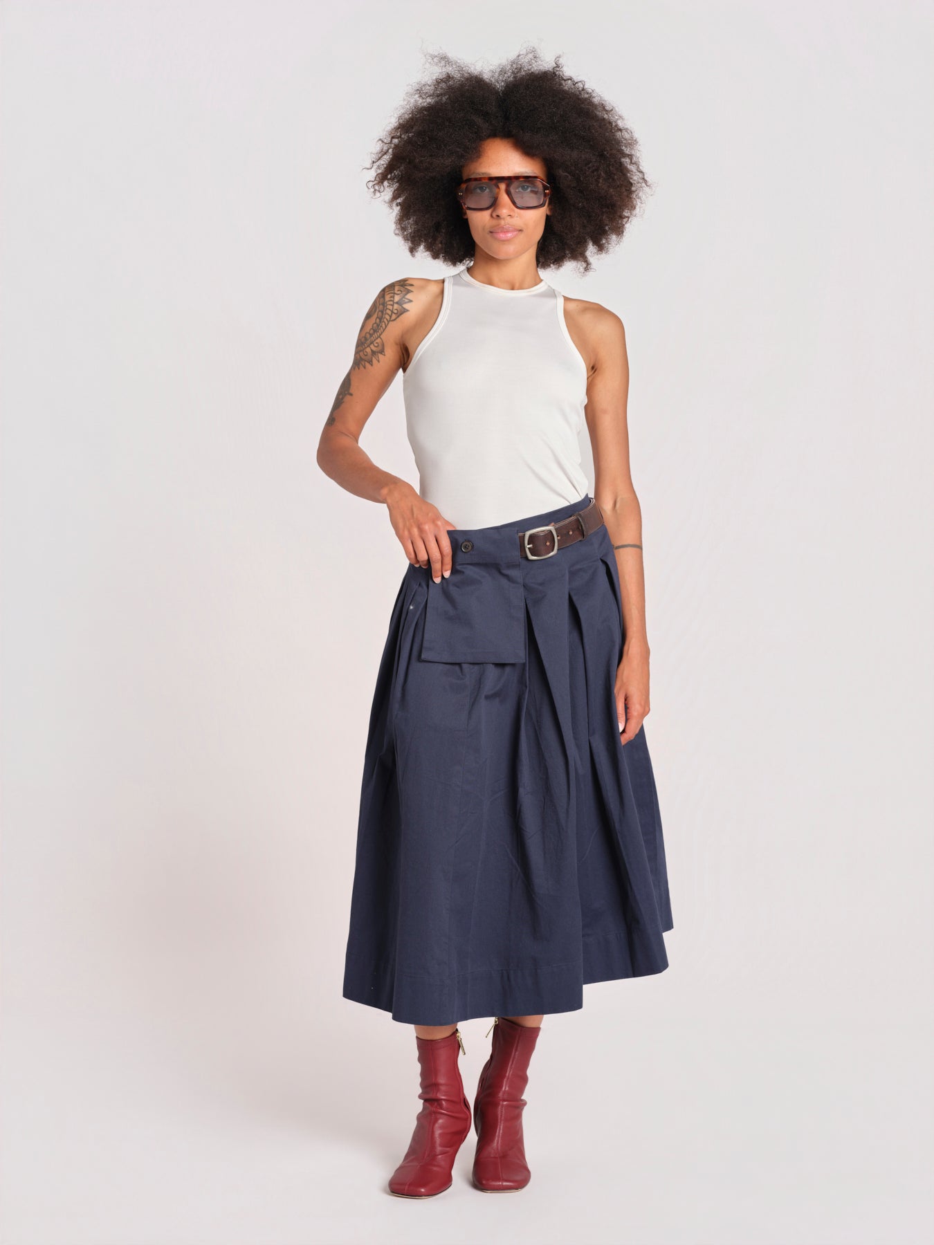 gonna con cucitura ANDREA SKIRT 002 NAVY sea ny 