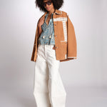camicia manica corta con stampa fiorellini KIRSTEN 074 SKY sea ny 