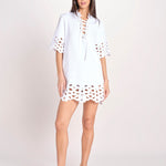 tunica con intarsi LEILA 730 WHITE sea ny 