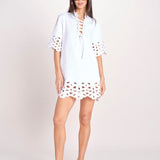 tunica con intarsi LEILA 730 WHITE sea ny 