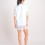 tunica con intarsi LEILA 730 WHITE sea ny 