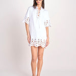 tunica con intarsi LEILA 730 WHITE sea ny 