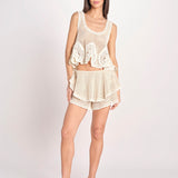 top in crochet MADELYN 735 CREAM sea ny 