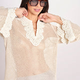 tunica in crochet MALYN TUNIC 736 CREAM sea ny 