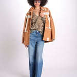 top scollo v PRINT027 CREAM sea ny 