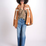 top scollo v PRINT027 CREAM sea ny 